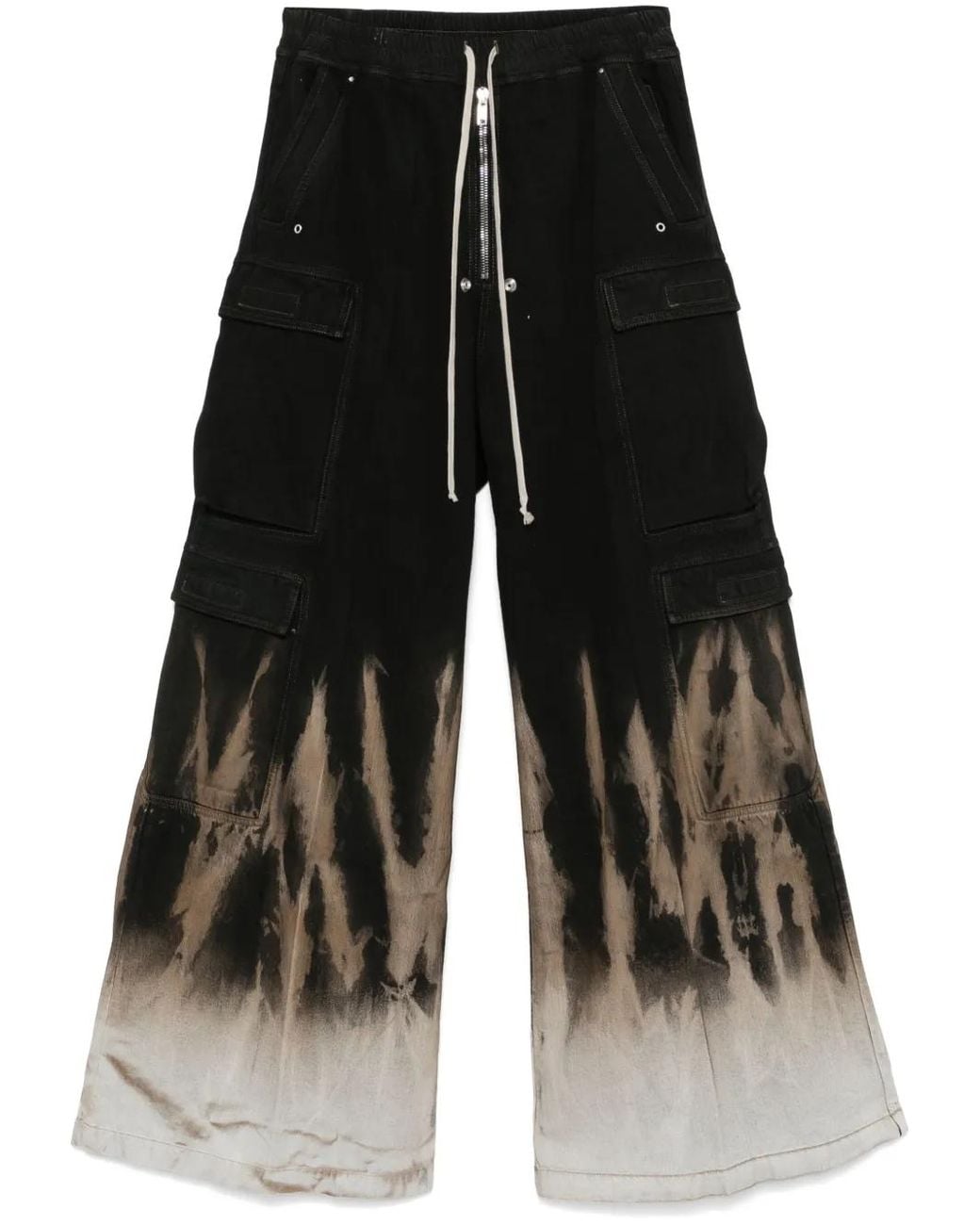 Rick Owens Black Double Cargo Jumbo Belas Jeans for men