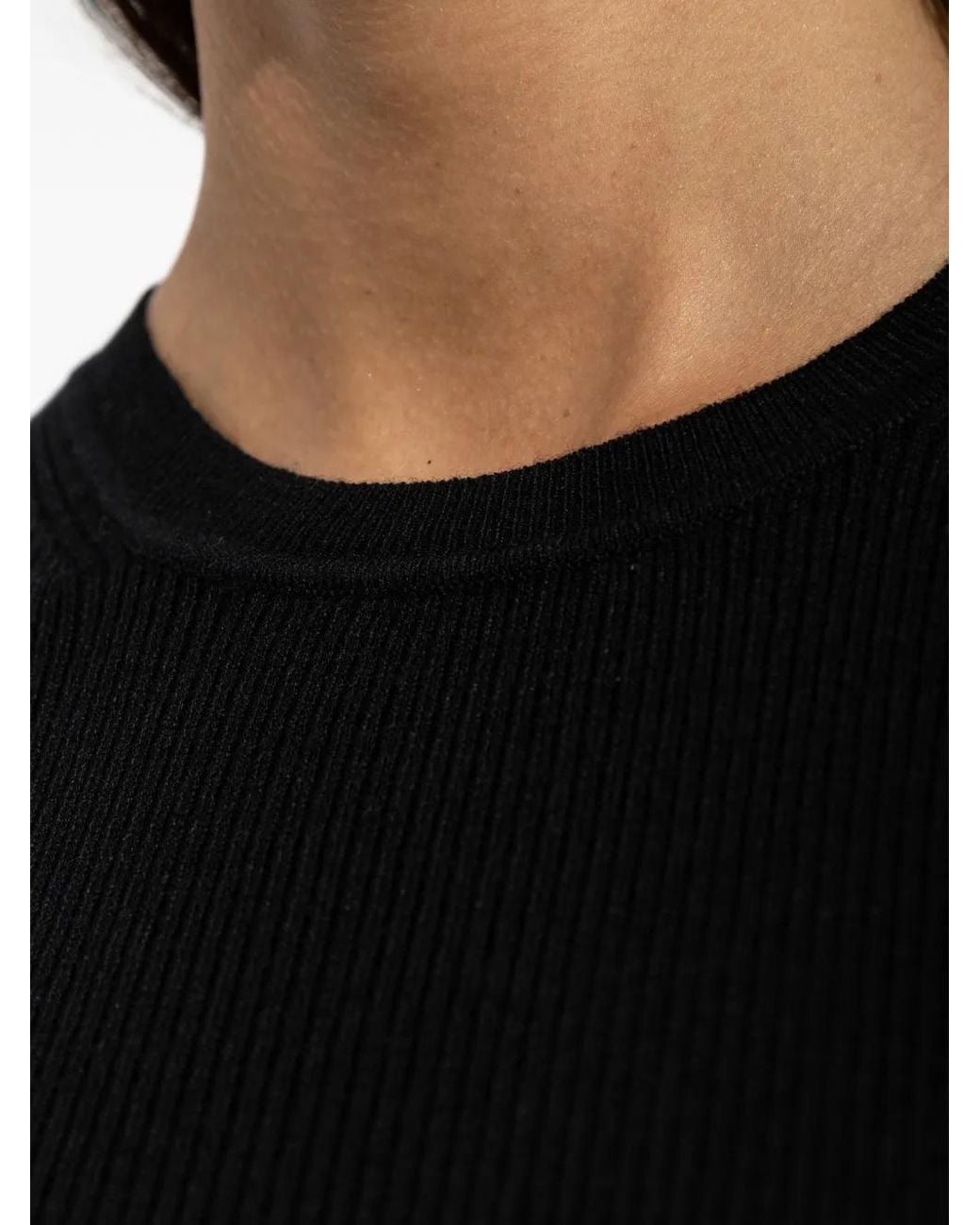 By Malene Birger Black Mariella Ribbed-Knit Top