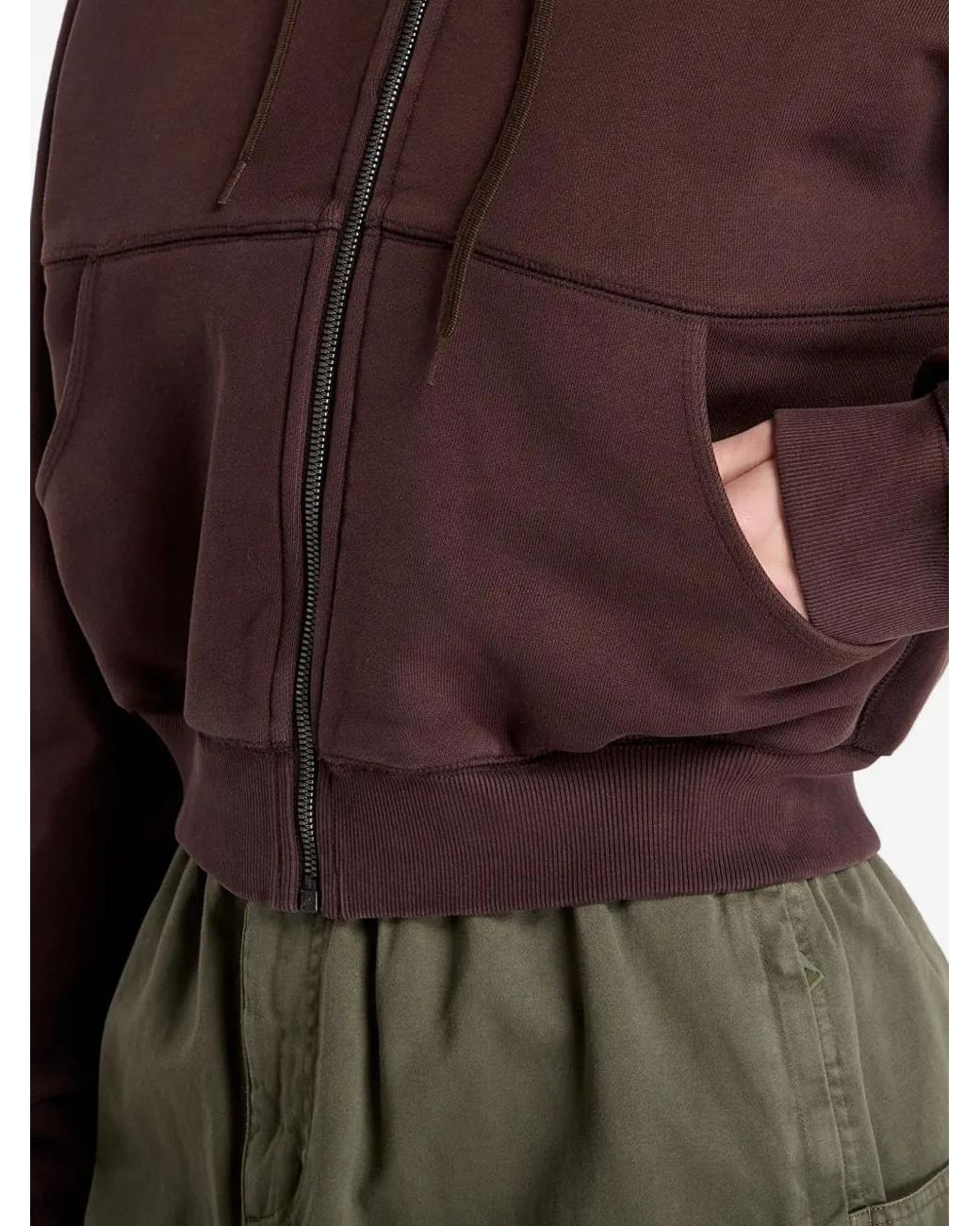 Adidas Red Zipped Cropped Hoodie