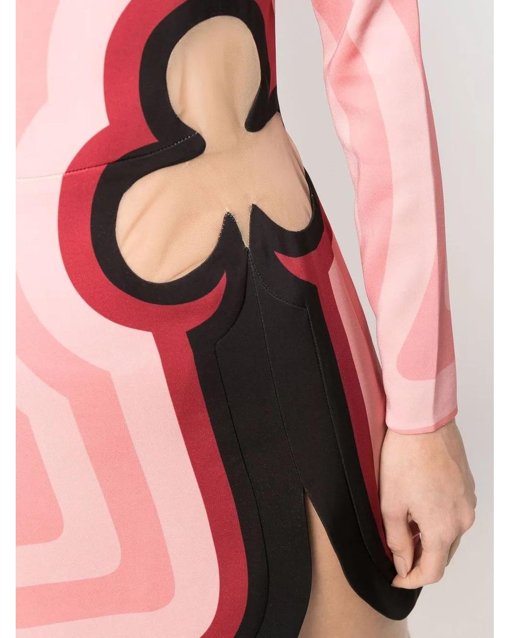Casablanca Pink Club-Print Graphic-Print Mini Dress