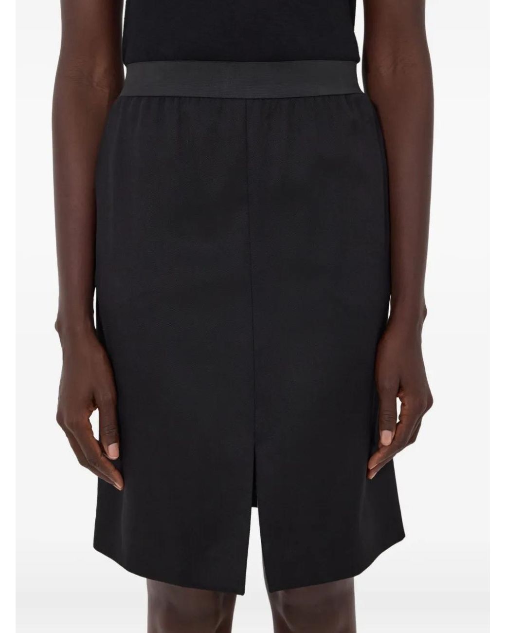 Loulou de Saison Lima Midi-Rok Met Split in het Black