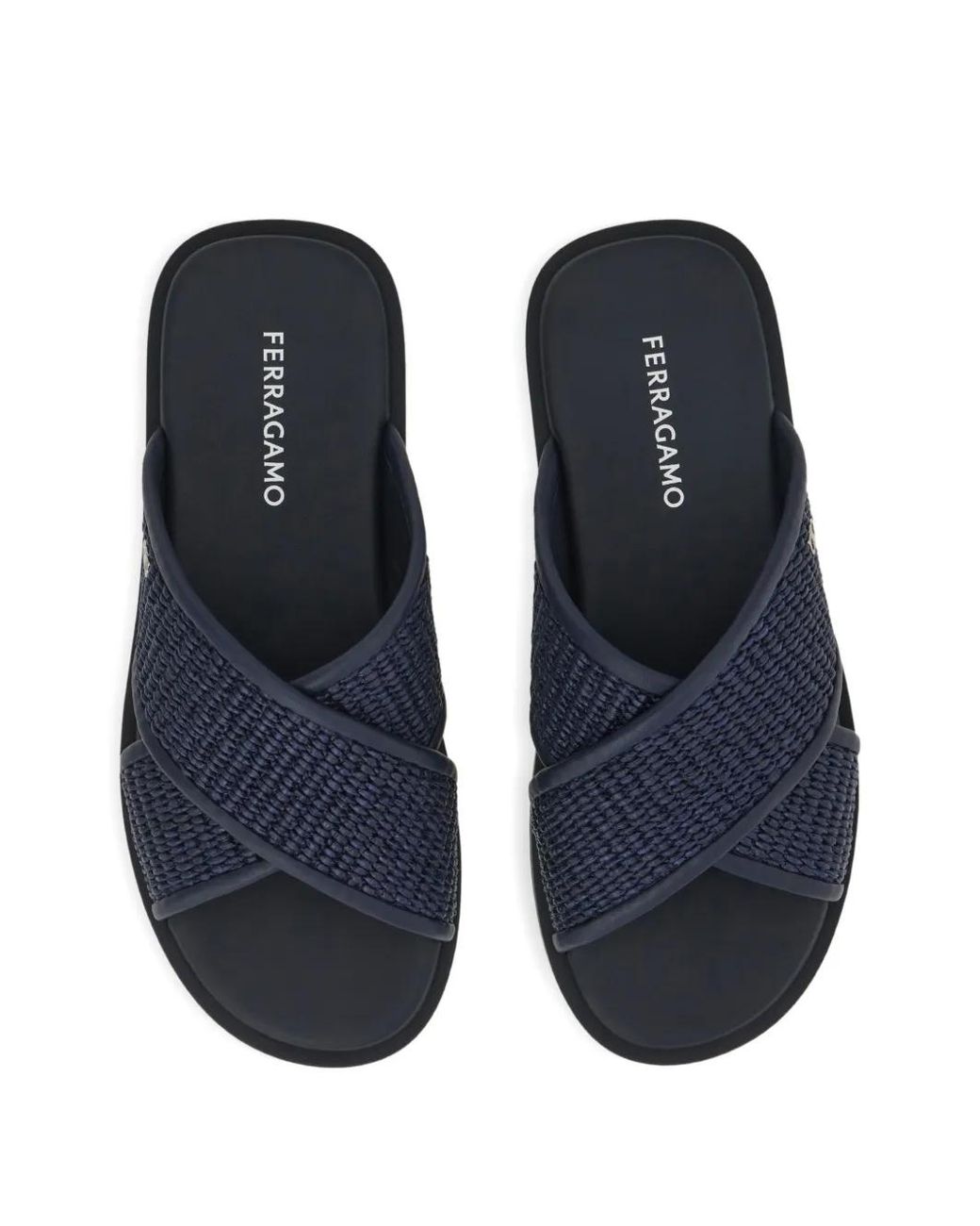 Ferragamo Blue Gancini Ornament Sandals for men