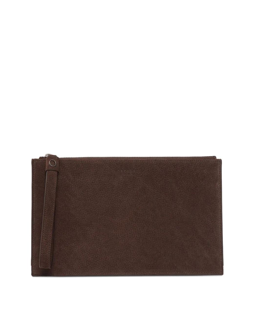 Orciani Brown Logo-Stamp Wallet for men