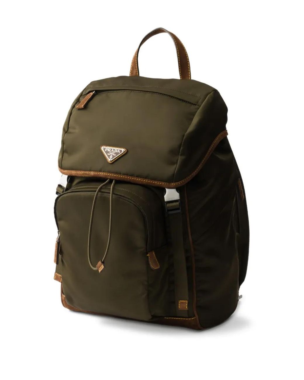 Prada Black Re-Nylon And Leather Backpack for men