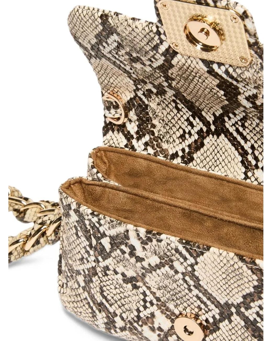 Marella White Mini Le Muse Snakeskin-Effect Chain-Link Clutch Bag