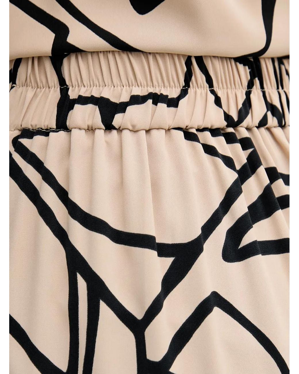 Joseph Ribkoff White Abstract-Print Palazzo Pants