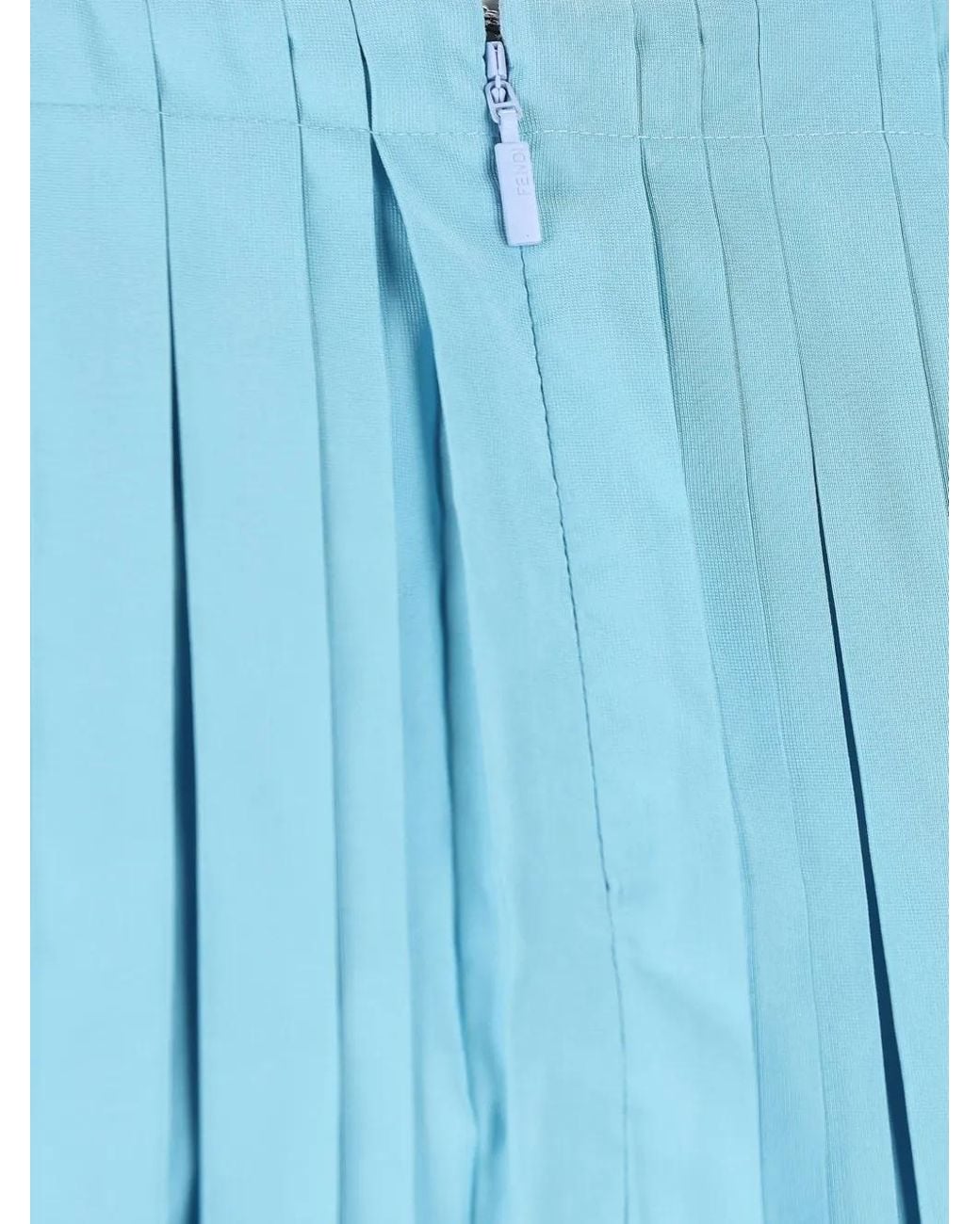 Fendi Blue Pleated Tiered Mini Skirt