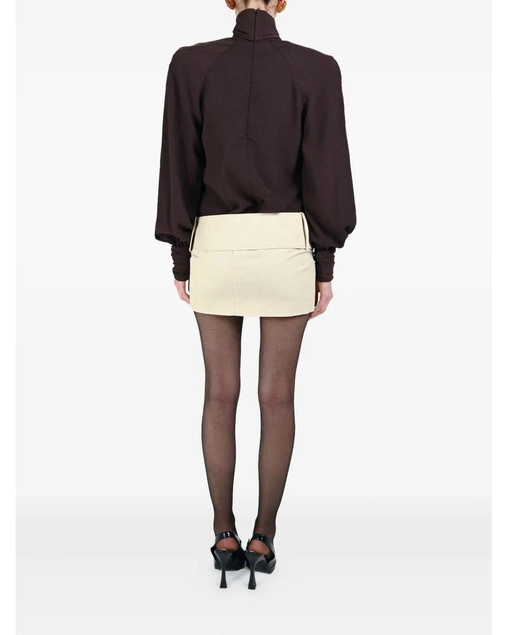 ROWEN ROSE Black Bow-Neck Blouse