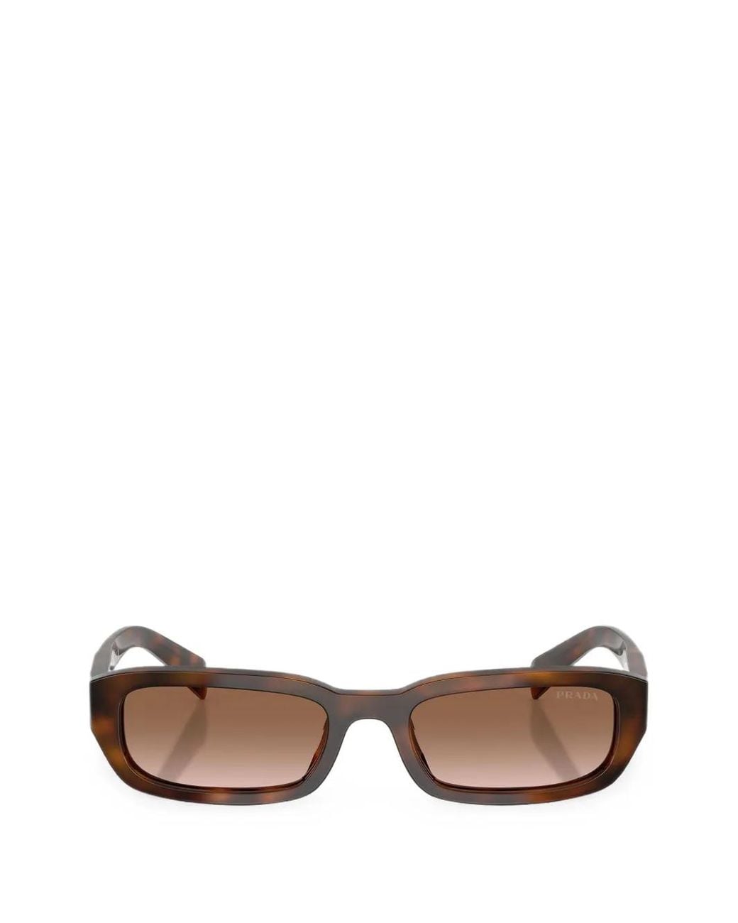 Prada Brown Tortoiseshell-Effect Rectangle-Frame Sunglasses