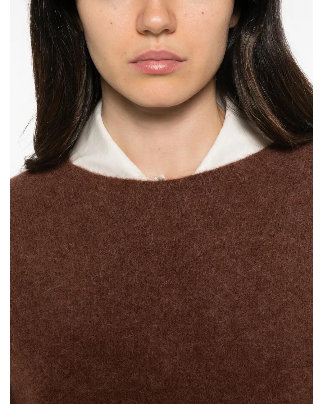 Marella Brown Brushed-Finish Sweater