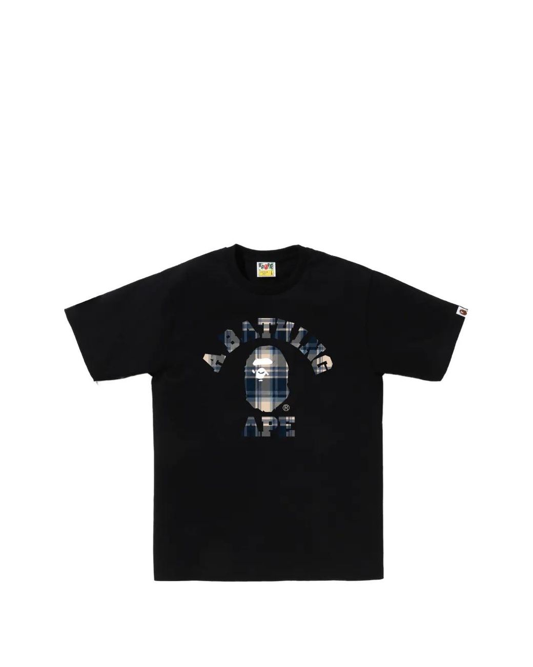 A Bathing Ape Black Ape Head Check-Print T-Shirt for men