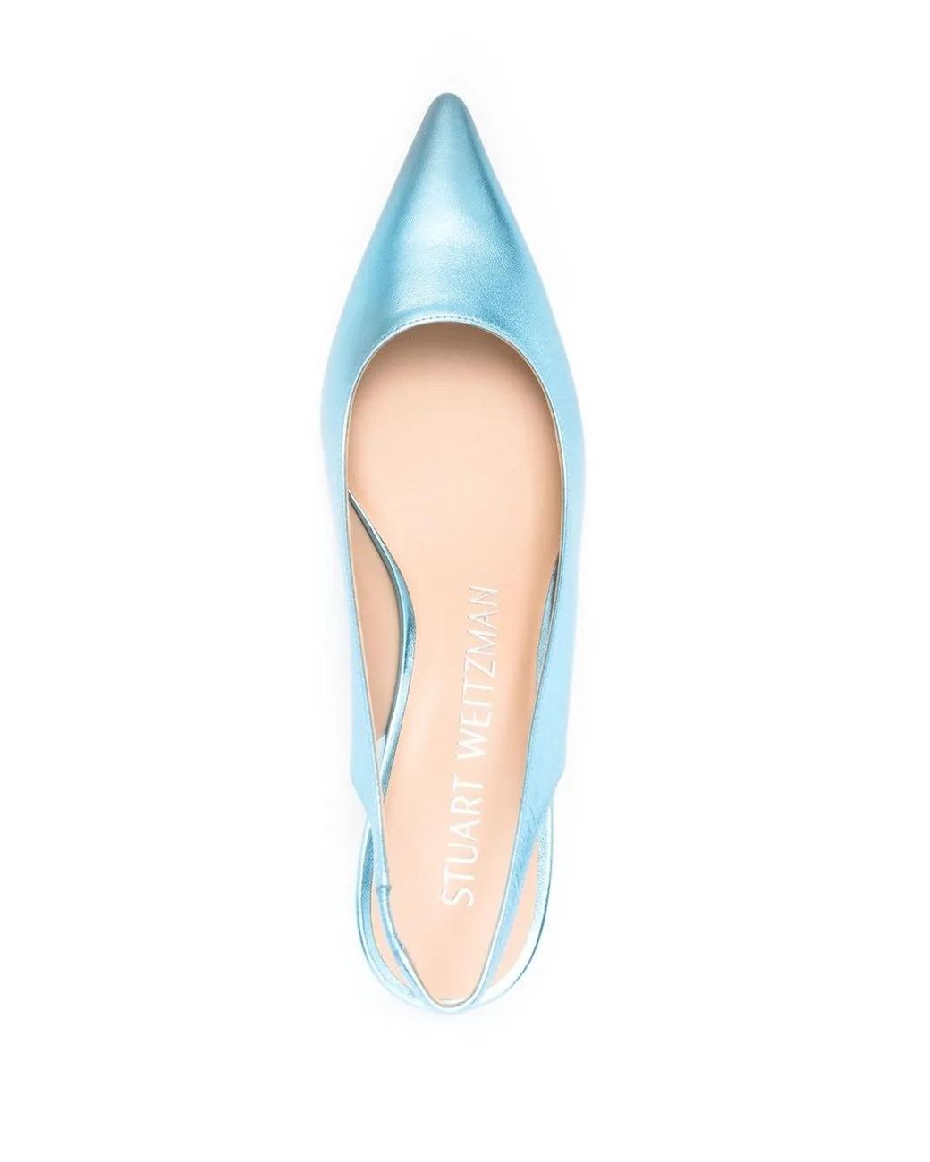 Stuart Weitzman Blue Metallic-Effect Pointed Pums
