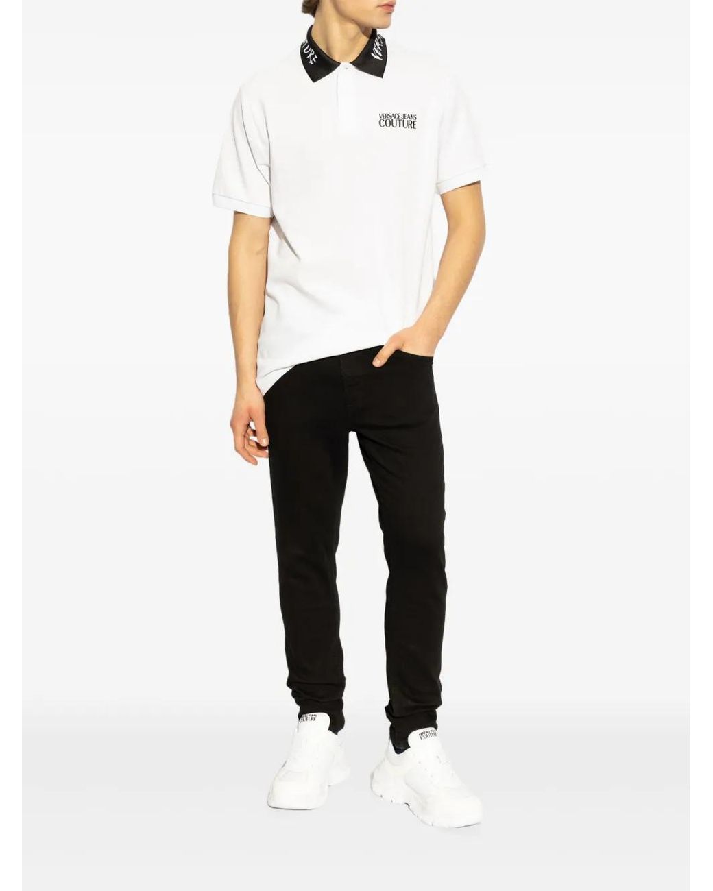 Versace Jeans Couture Black Logo-Patch Jeans for men