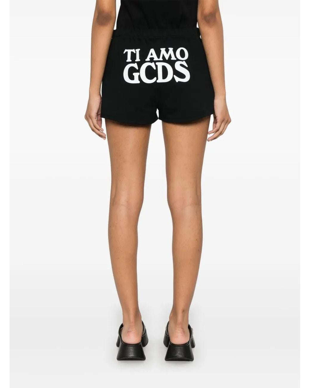 Gcds Black Ti Amo Sports Shorts