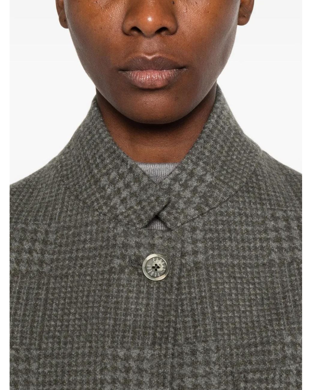 Fedeli Gray Prince Of Wales Check Jacket