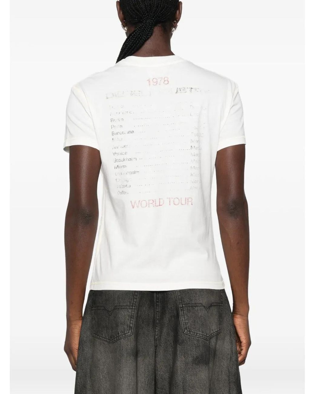 DIESEL White T-Shirt À Imprimé Graphique