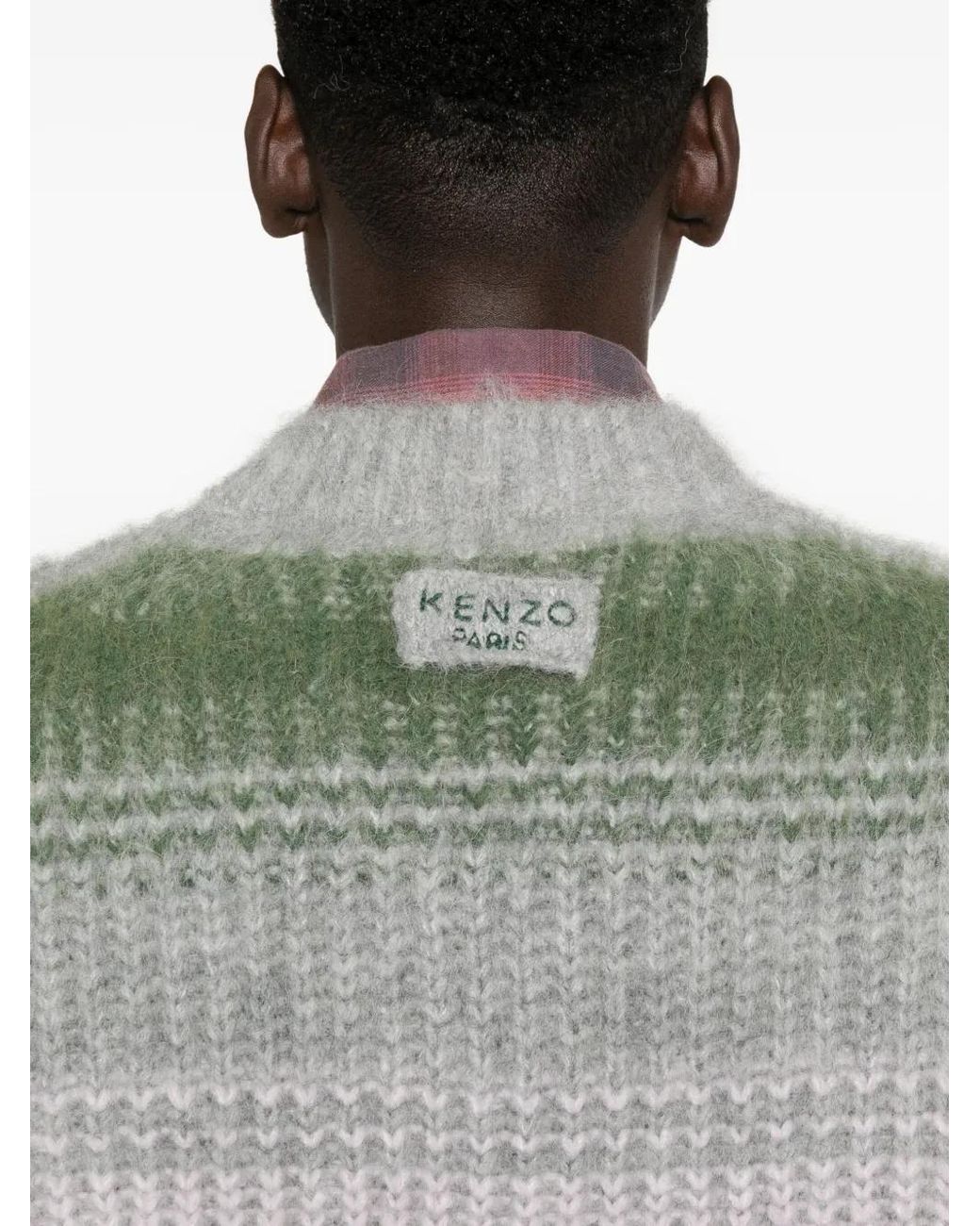KENZO Gestreepte Trui Met V-Hals in het Gray voor heren