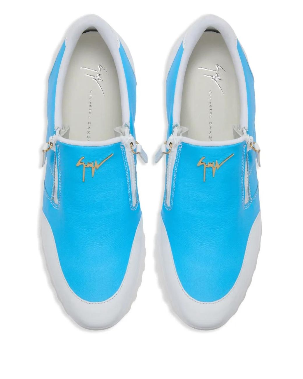 Giuseppe Zanotti Blue Ilde Run Double-Zip Low-Top Sneakers for men