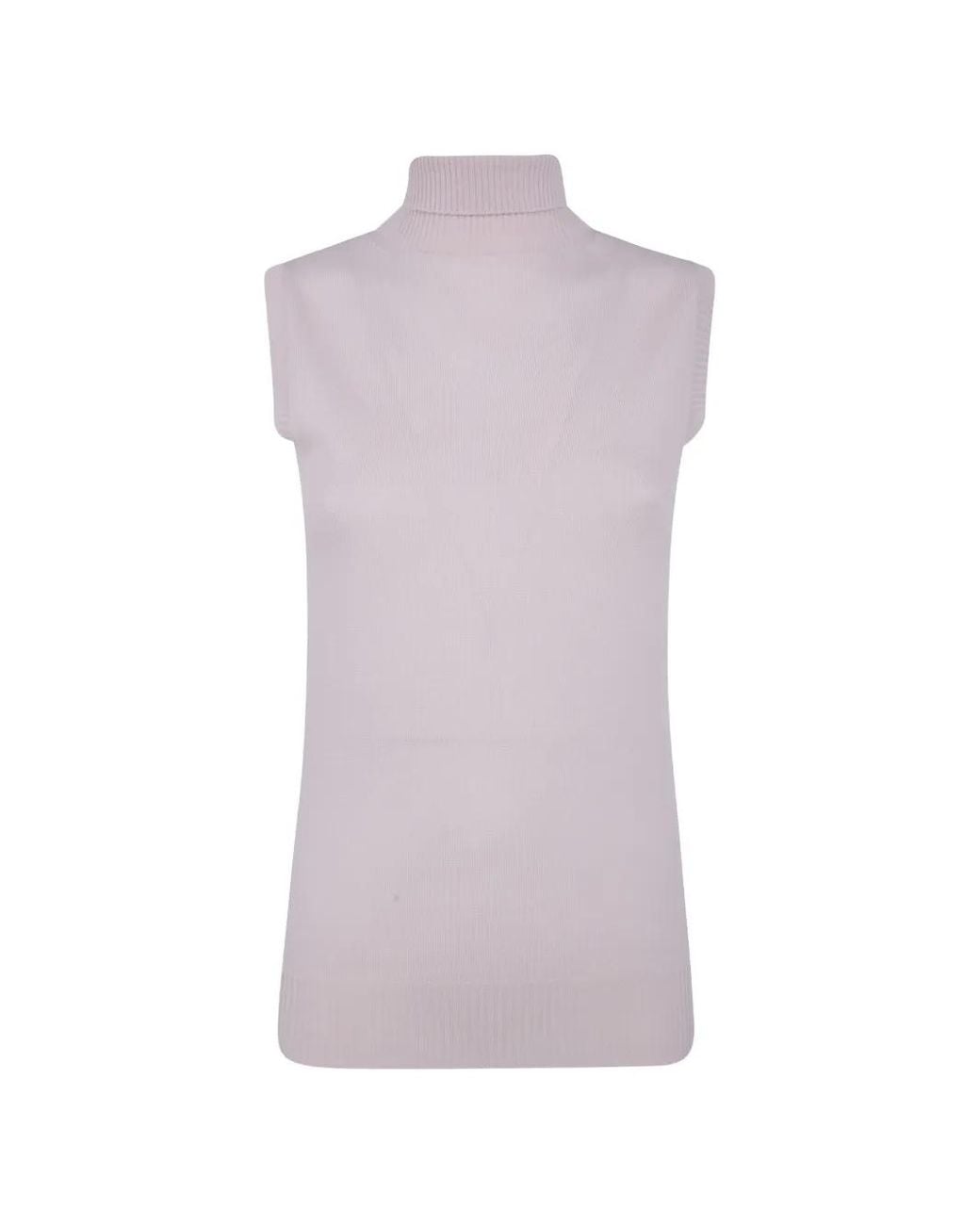 Sportmax Purple Sleeveless Roll-Neck Sweater