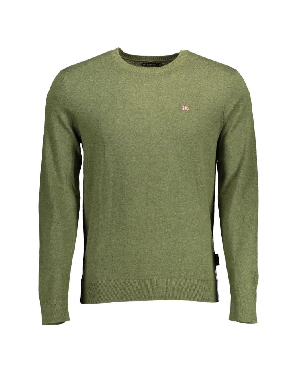 Napapijri Green Logo-Patch Crew-Neck Sweater for men