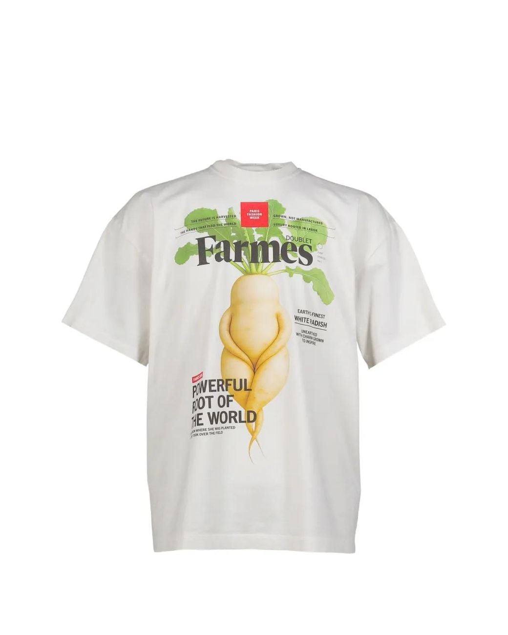 Doublet White T-Shirt Farmes Magazine Cover for men