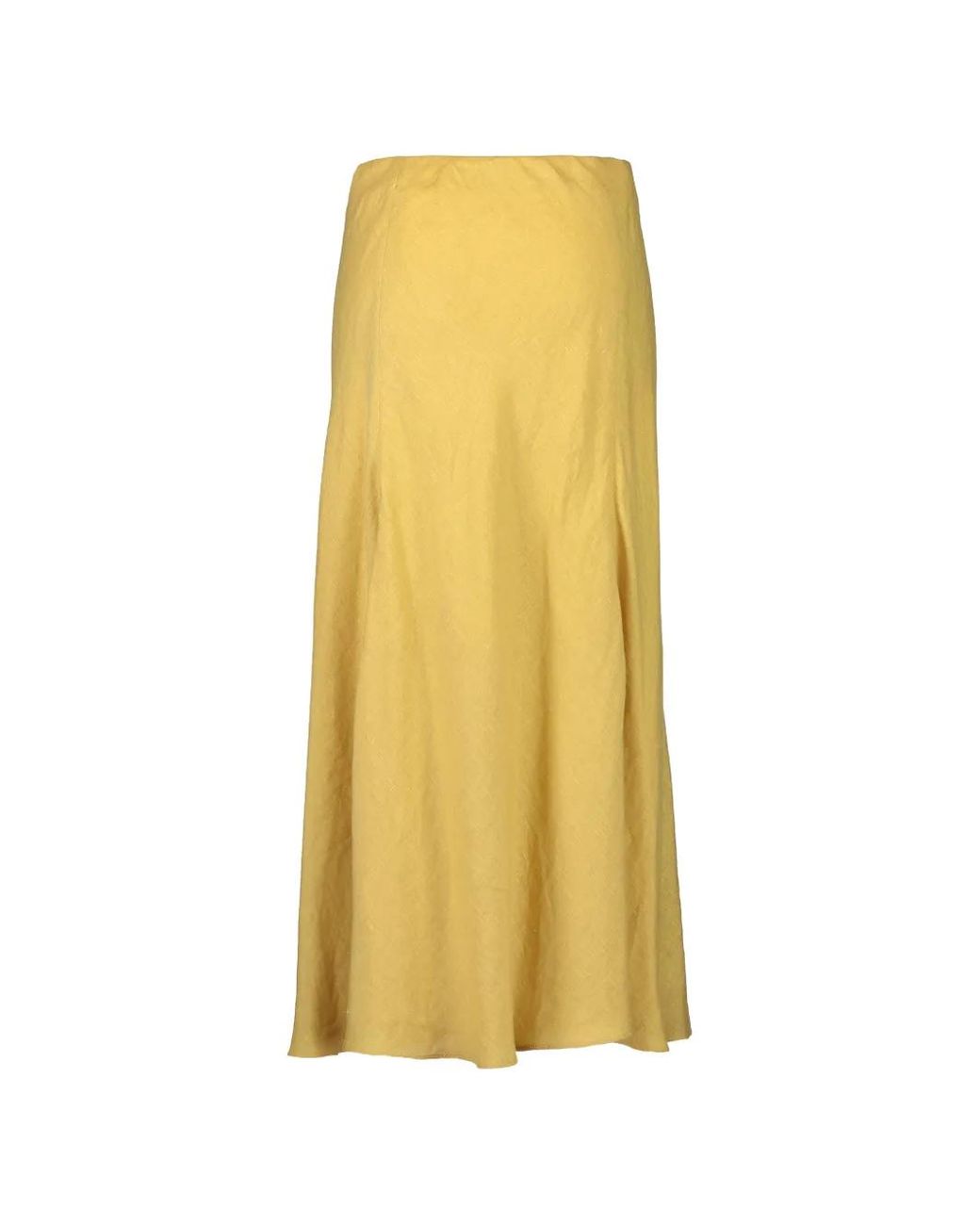 Brunello Cucinelli Yellow Flared Midi Skirt