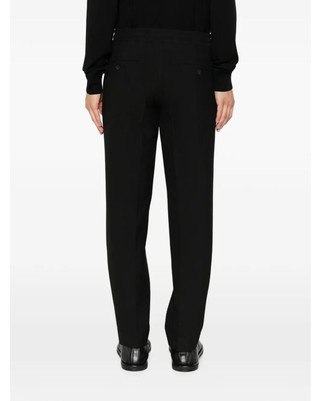 Sandro Black Elasticated Straight Pants for men