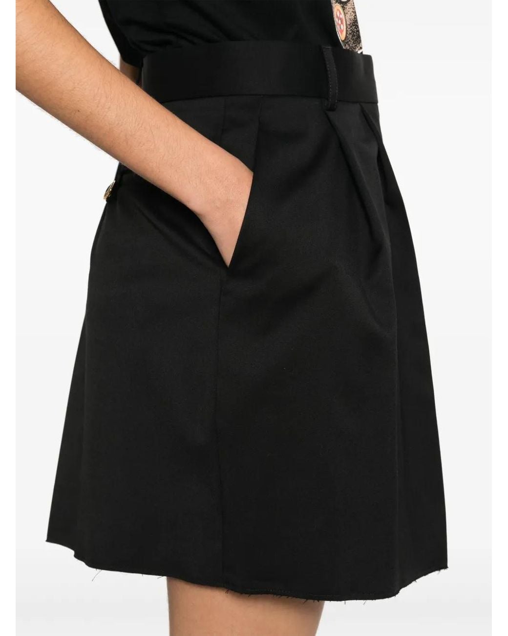 Moschino Black Virgin Wool Shorts