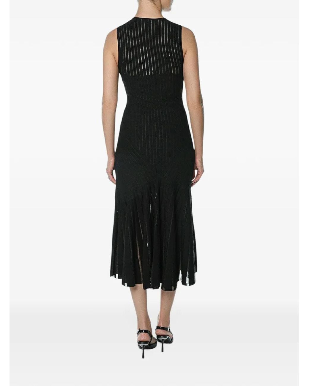Ted Baker Black Casandr Stitch-Detail Knitted Midi Dress
