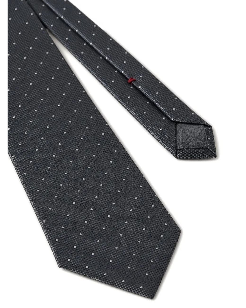 Brunello Cucinelli White Dotted Silk Tie for men