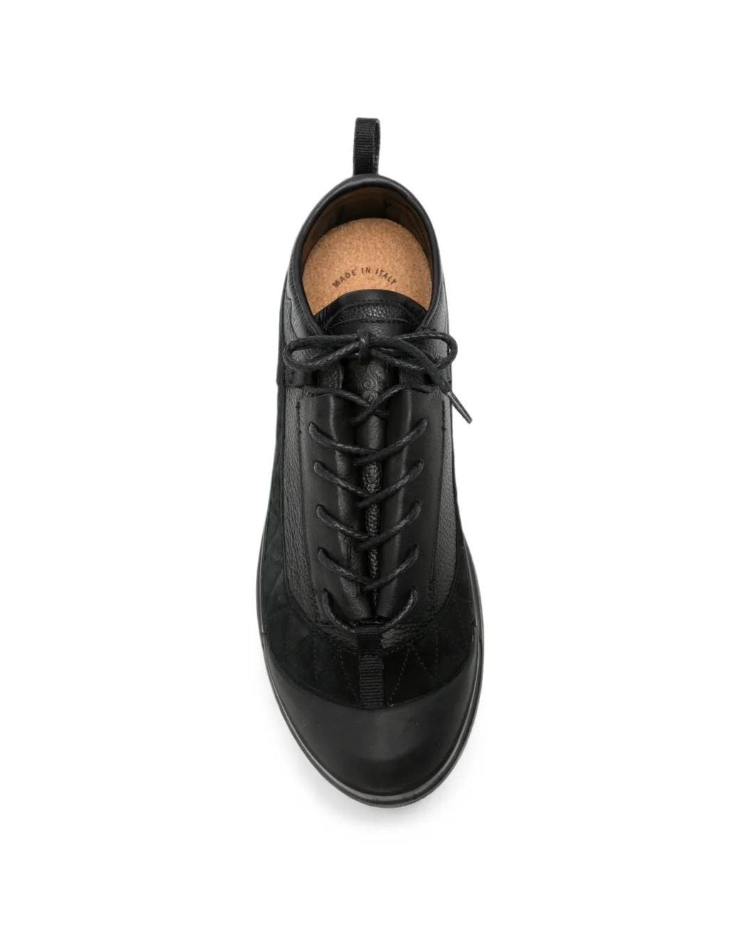 RANRA Black Panelled Leather Sneakers for men