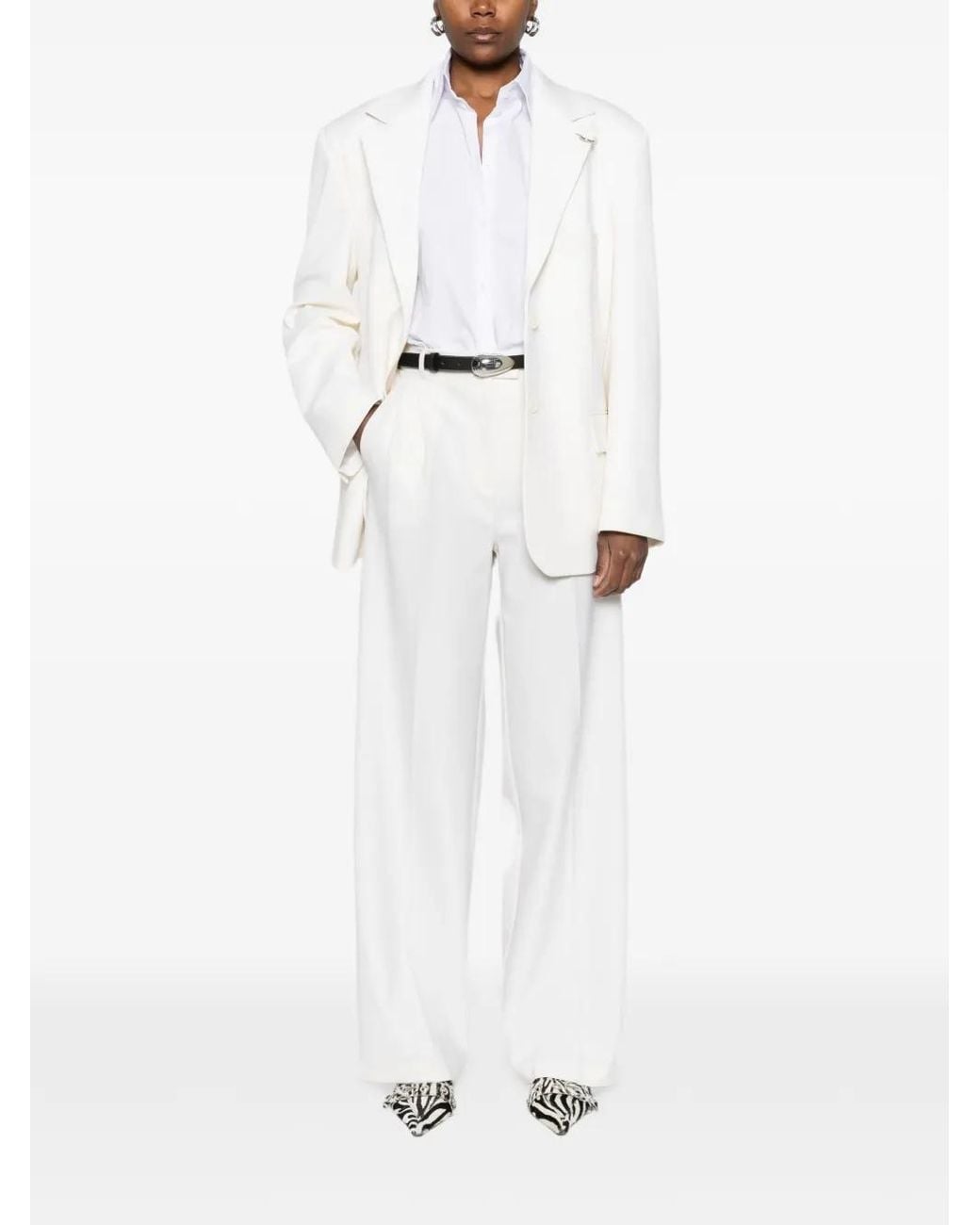 MEDEA White Single-Breasted Blazer