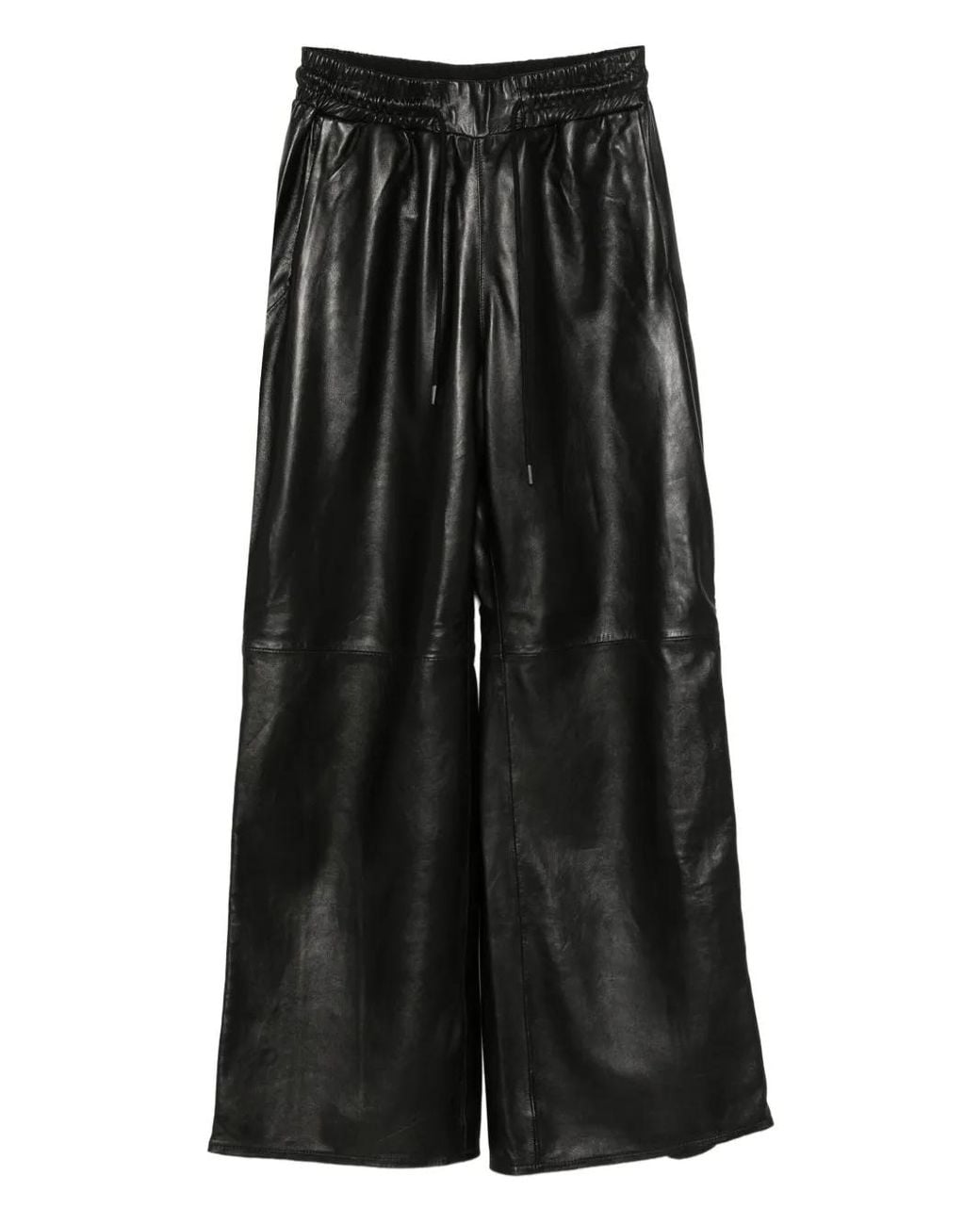 R13 Black Leather Side-Zip Trousers