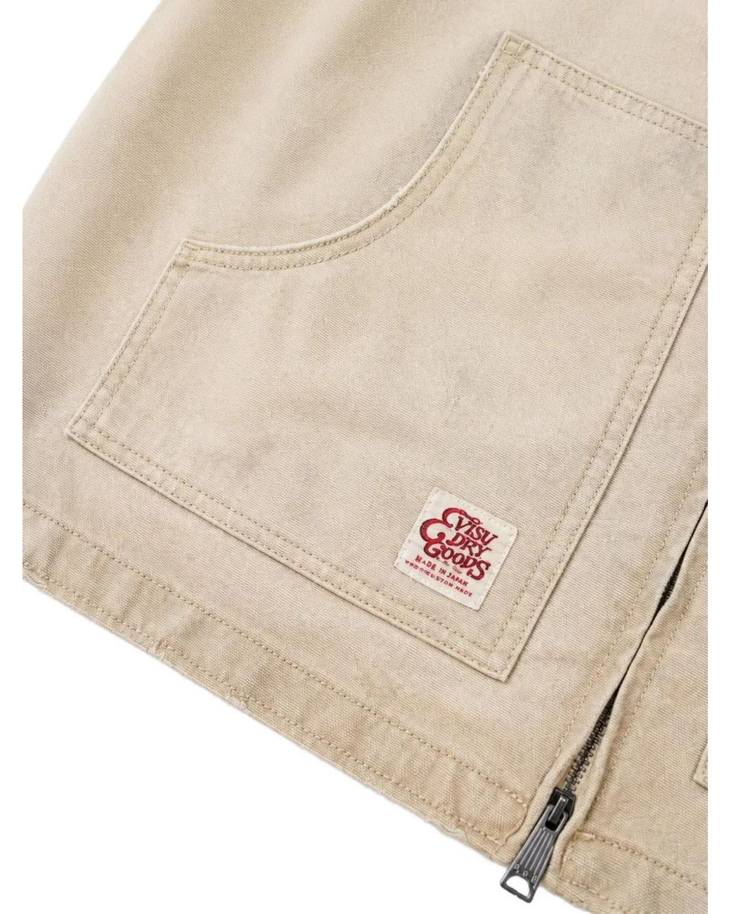 Evisu Natural Logo-Print Canvas Coat for men