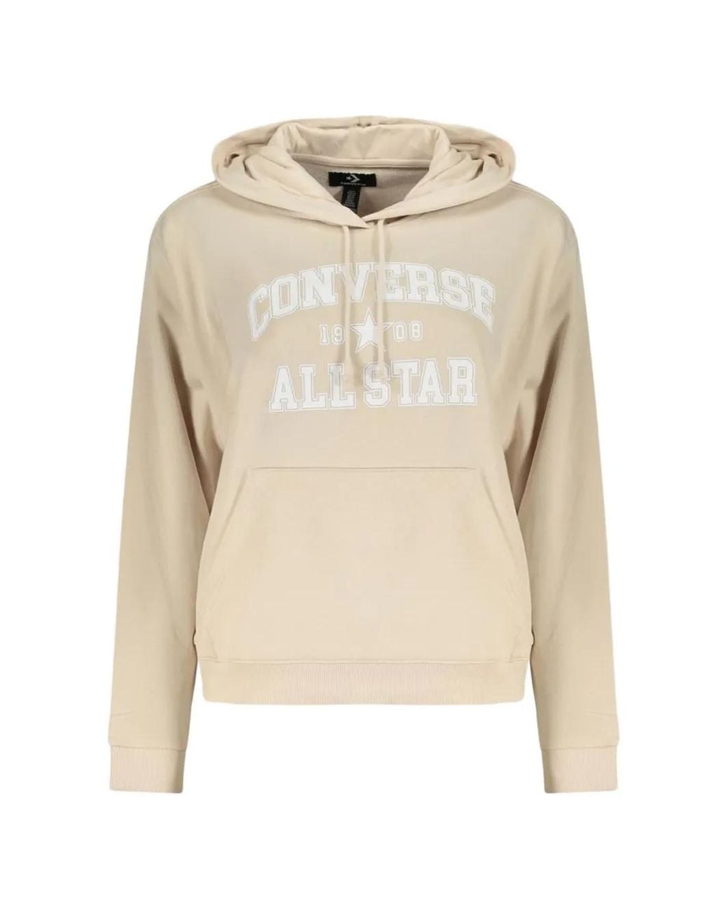Converse Natural Logo-Print Drawstring Hoodie
