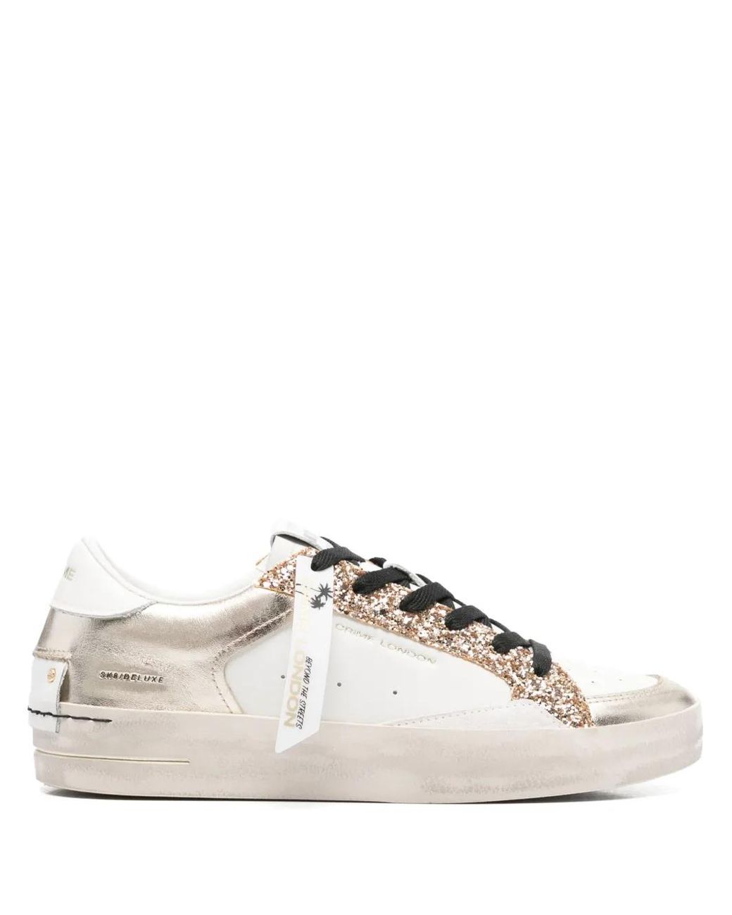 Crime London White Sk8 Deluxe Sneakers