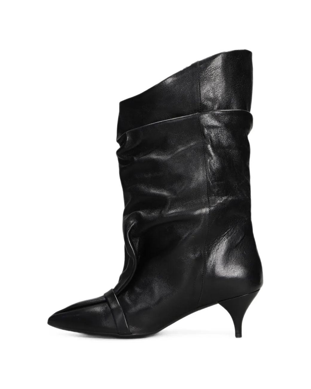 Alchimia Black Slouchy Pointed-Toe Ankle Boots