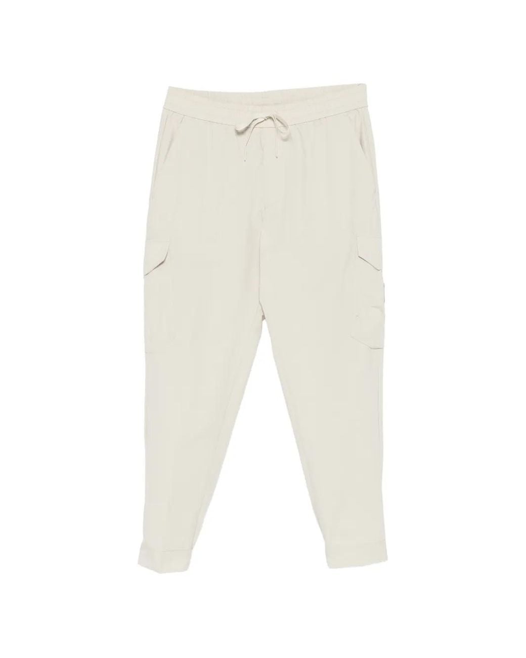 Boss White Drawstring Cargo Trousers for men