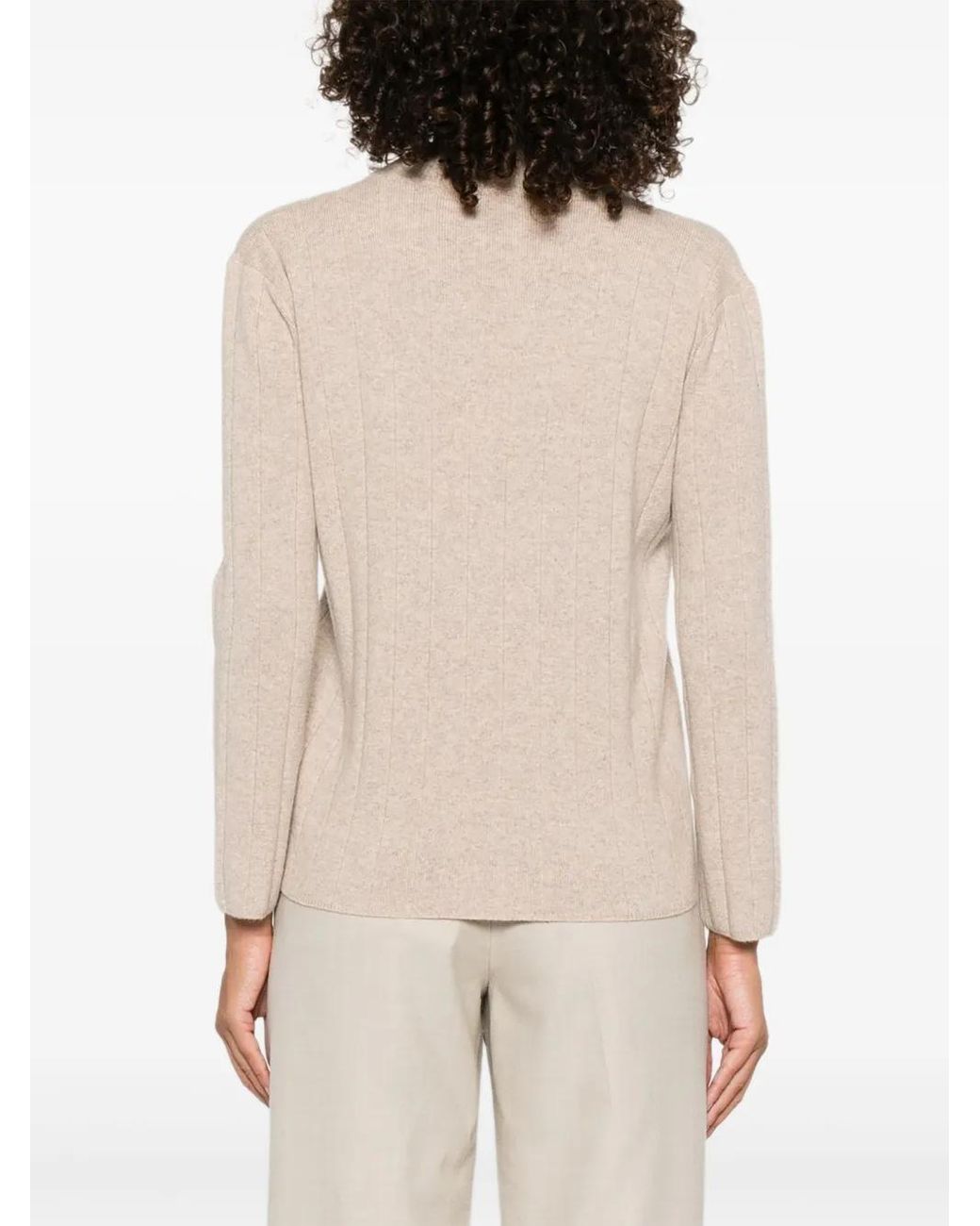 Pull Nervuré Arten À Col V Max Mara en coloris Natural