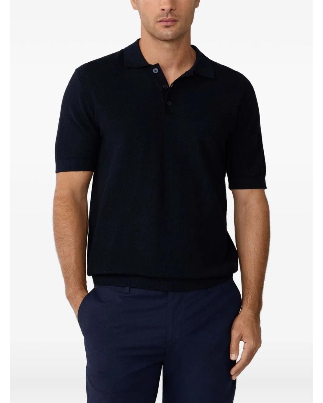 Hackett Black Short-Sleeved Polo Shirt for men