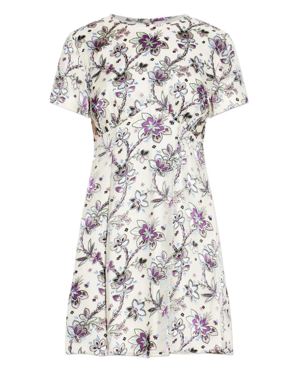 Kate Spade White Floral-Pattern Short-Sleeve Dress