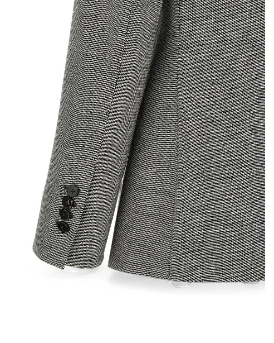 Alberto Biani Gray Double-Breasted Grisaille Blazer