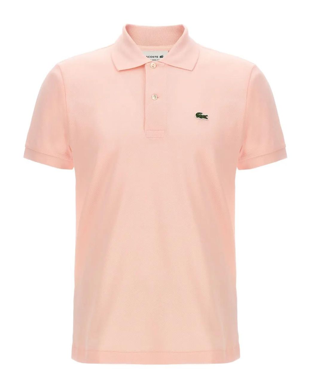 Lacoste Pink Logo-Detail Polo Shirt for men