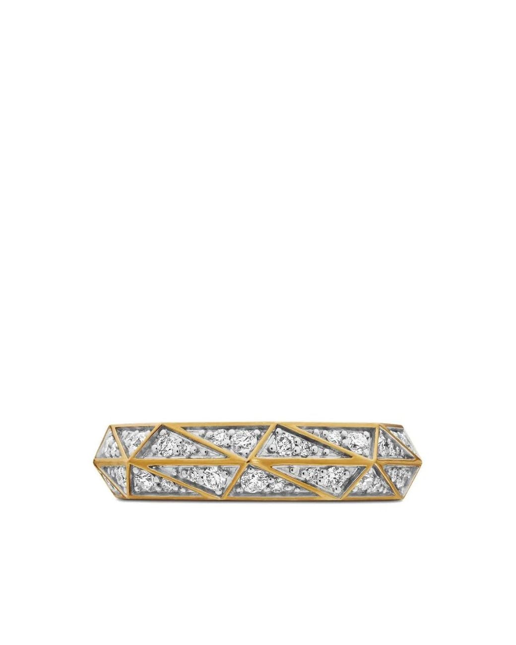 David Yurman Metallic 18Kt Torqued Faceted Diamond Ring (6Mm) for men