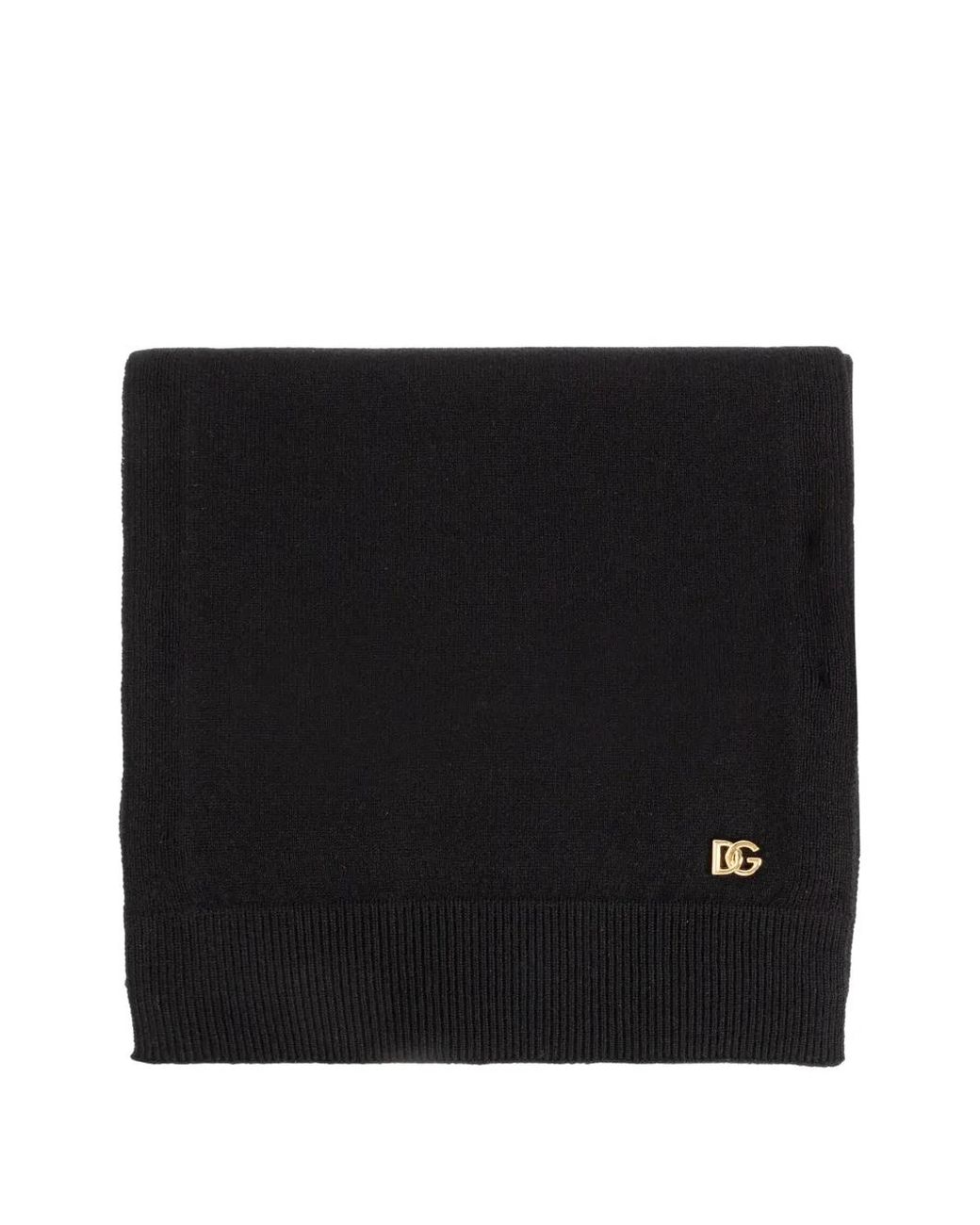 Dolce & Gabbana Black Dg Logo Cashmere Scarf
