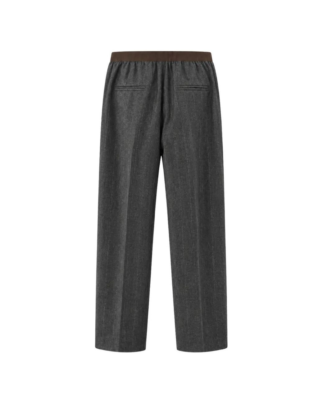 Jucca Gray Pinstripe-Pattern Trousers