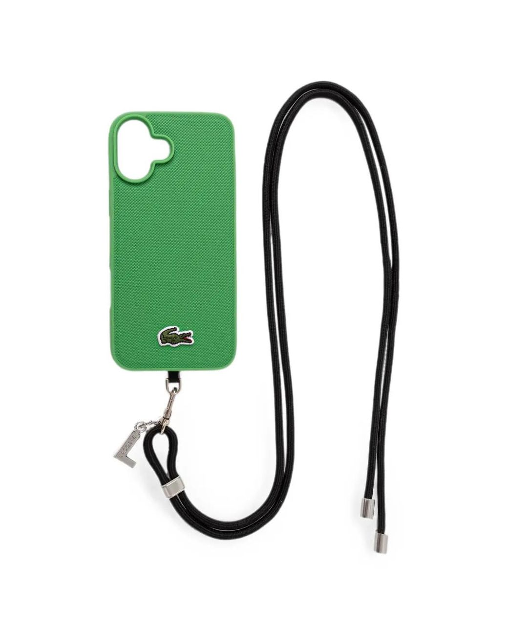 Lacoste Green Logo-Patch Lanyard Iphone 16 Case