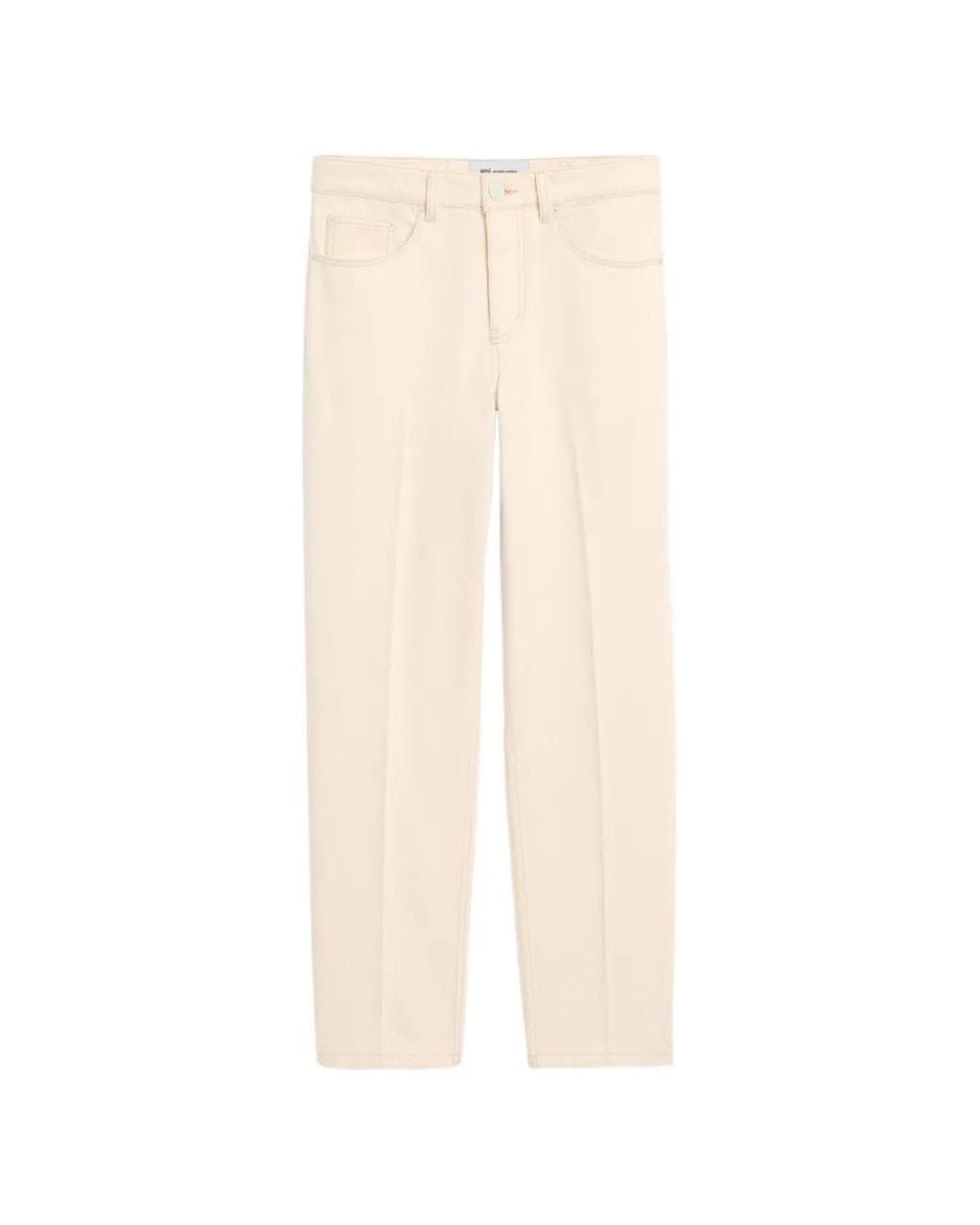 AMI White Parisian-Fit Cotton Jeans for men