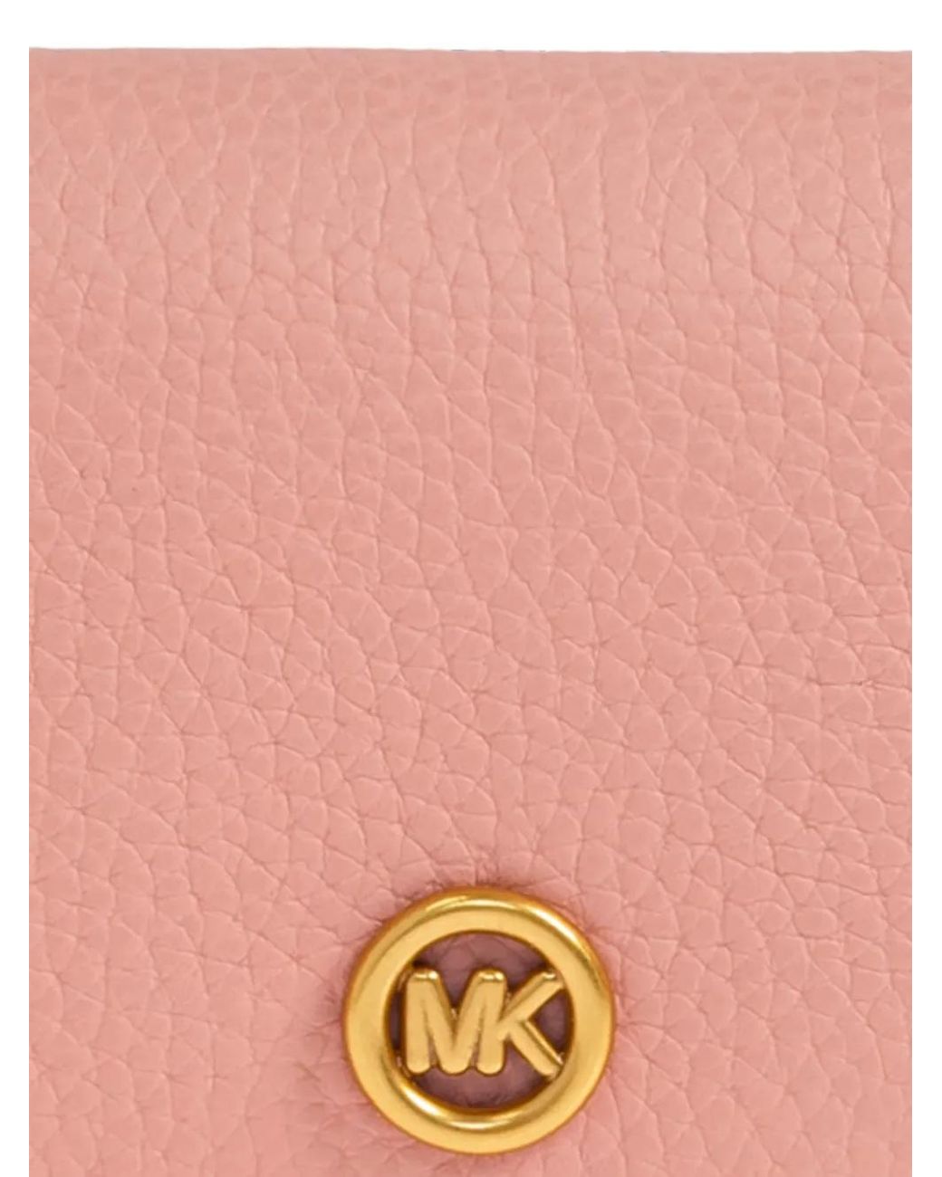 MICHAEL Michael Kors Pink Whipstitch-Trim Leather Card Holder