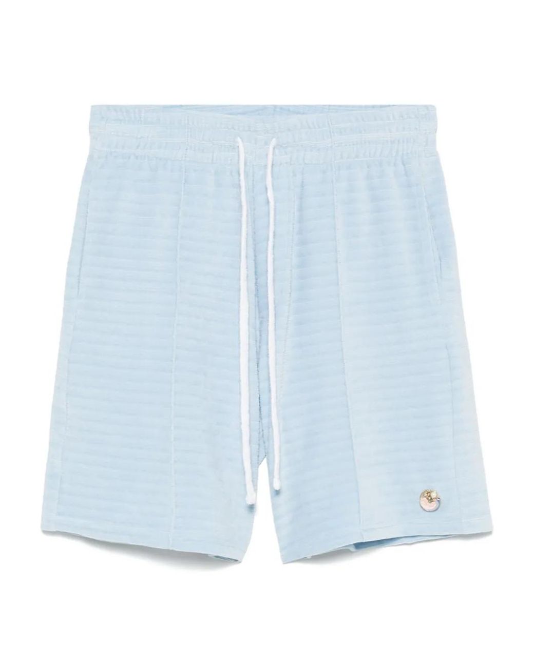 Casablanca Blue Velour Pintuck Shorts for men